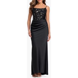 Betsy & Adam Betsy & Adam Burnout Corset Satin Gown