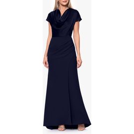 Betsy & Adam Betsy & Adam Cowl Neck Satin Gown