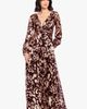 Betsy & Adam Betsy & Adam Foil Pattern Long Sleeve Gown - 5