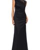 Betsy & Adam Betsy & Adam Lace Detail Mixed Media Ruched Gown - 3