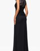 Betsy & Adam Betsy & Adam Lace Trim Asymmetric Ruched Gown - 2