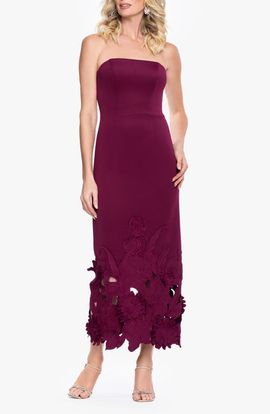 Betsy & Adam Betsy & Adam Laser Cut Strapless Scuba Gown