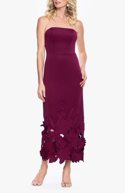 Betsy & Adam Betsy & Adam Laser Cut Strapless Scuba Gown