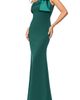 Betsy & Adam Betsy & Adam Satin Bow Detail One-Shoulder Scuba Crepe Sheath Gown - 1