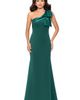 Betsy & Adam Betsy & Adam Satin Bow Detail One-Shoulder Scuba Crepe Sheath Gown - 5