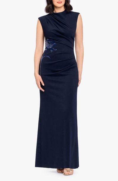 Betsy & Adam Betsy & Adam Sequin Appliqué Scuba Gown