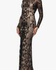 Betsy & Adam Betsy & Adam Sequin Placement Long Sleeve Gown - 3