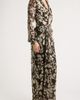 Betsy & Adam Betsy & Adam V-Neck Crinkle Metallic Floral Dress - 3