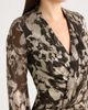 Betsy & Adam Betsy & Adam V-Neck Crinkle Metallic Floral Dress - 4