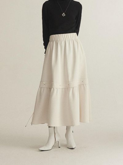 BETTERKIND Drawstring tiered skirt