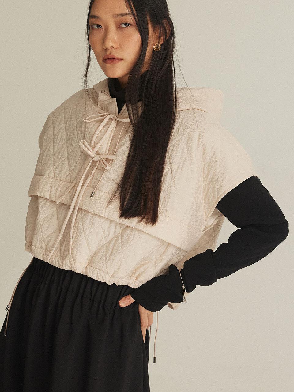 BETTERKIND Ribbon short padded hooded anorak RIBBON SHORT PAD