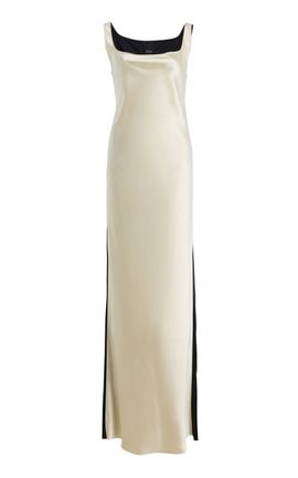 BEVZA - - Satin Bustier Maxi Dress - White - L