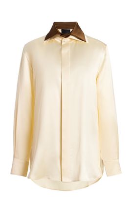 BEVZA BEVZA Exclusive DoubleCollar Satin Shirt