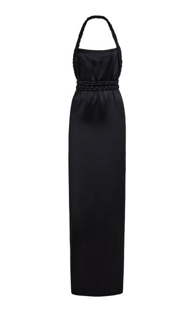 sachin and babi light blue dress Alicia Satin Halter Maxi Dress