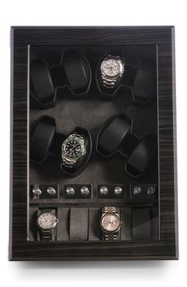 Bey-Berk Bey-Berk Louis Ash 8-Watch Winder & Case