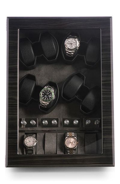 Bey-Berk Bey-Berk Louis Ash 8-Watch Winder & Case