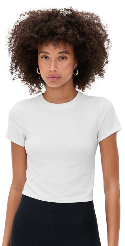 Beyond Yoga Featherweight Cropped Tee Cloud White