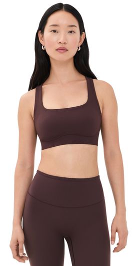 Beyond Yoga Beyond Yoga In The Zone Scoopneck Bra Cocoa Plum