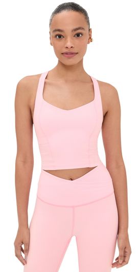 Beyond Yoga Beyond Yoga Intensity Racerack Cropped Tank Frosty Pink Heather