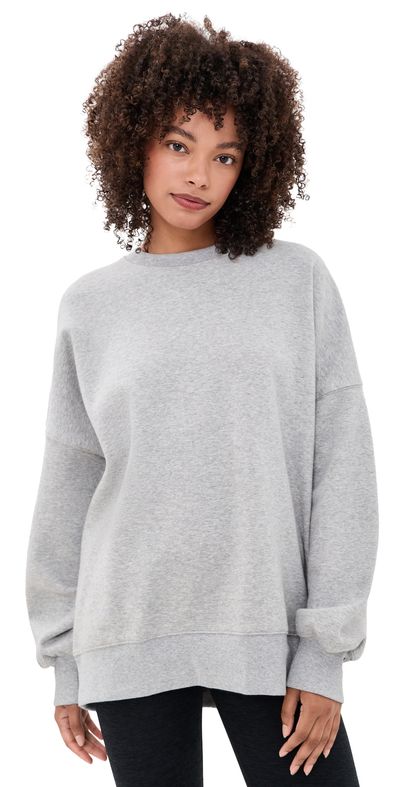 Beyond Yoga Beyond Yoga Luxefleece Crew Neck Sweatshirt Heather Gray