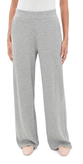 Beyond Yoga Beyond Yoga Rest Day Waffle Wide Leg Pants Heather Gray