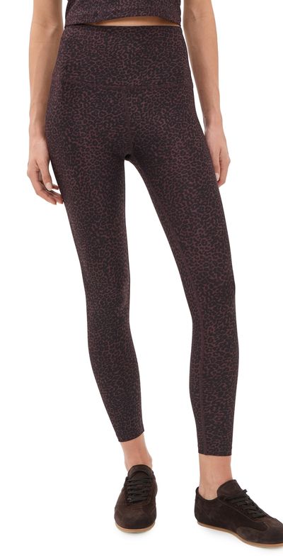 Beyond Yoga Beyond Yoga Softmark Caught In The Midi High Waisted Leggings Cocoa Plum Leopard