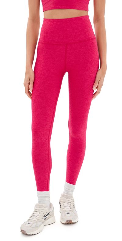 Beyond Yoga Beyond Yoga Spacedye At Your Leisure Midi Leggings Berry Red Heather