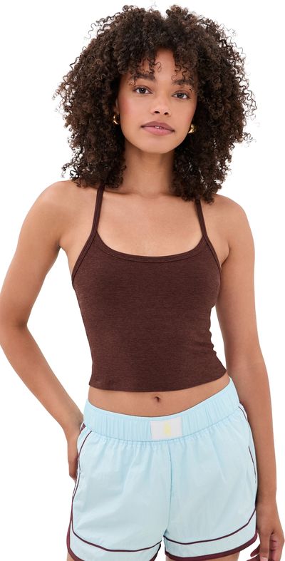 Beyond Yoga Beyond Yoga Spacedye Slim Racerback Cropped Tank Iced Mocha Heather