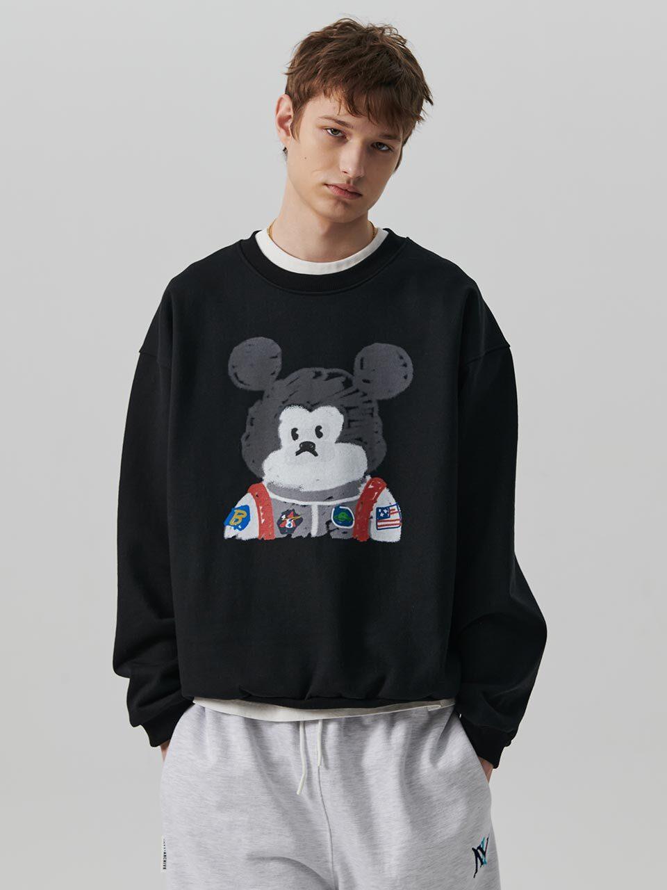 beyondcloset Art Apollo Washed Sweatshirt [Black]