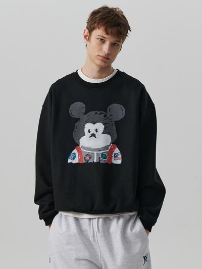 beyondcloset Art Apollo Washed Sweatshirt [Black]