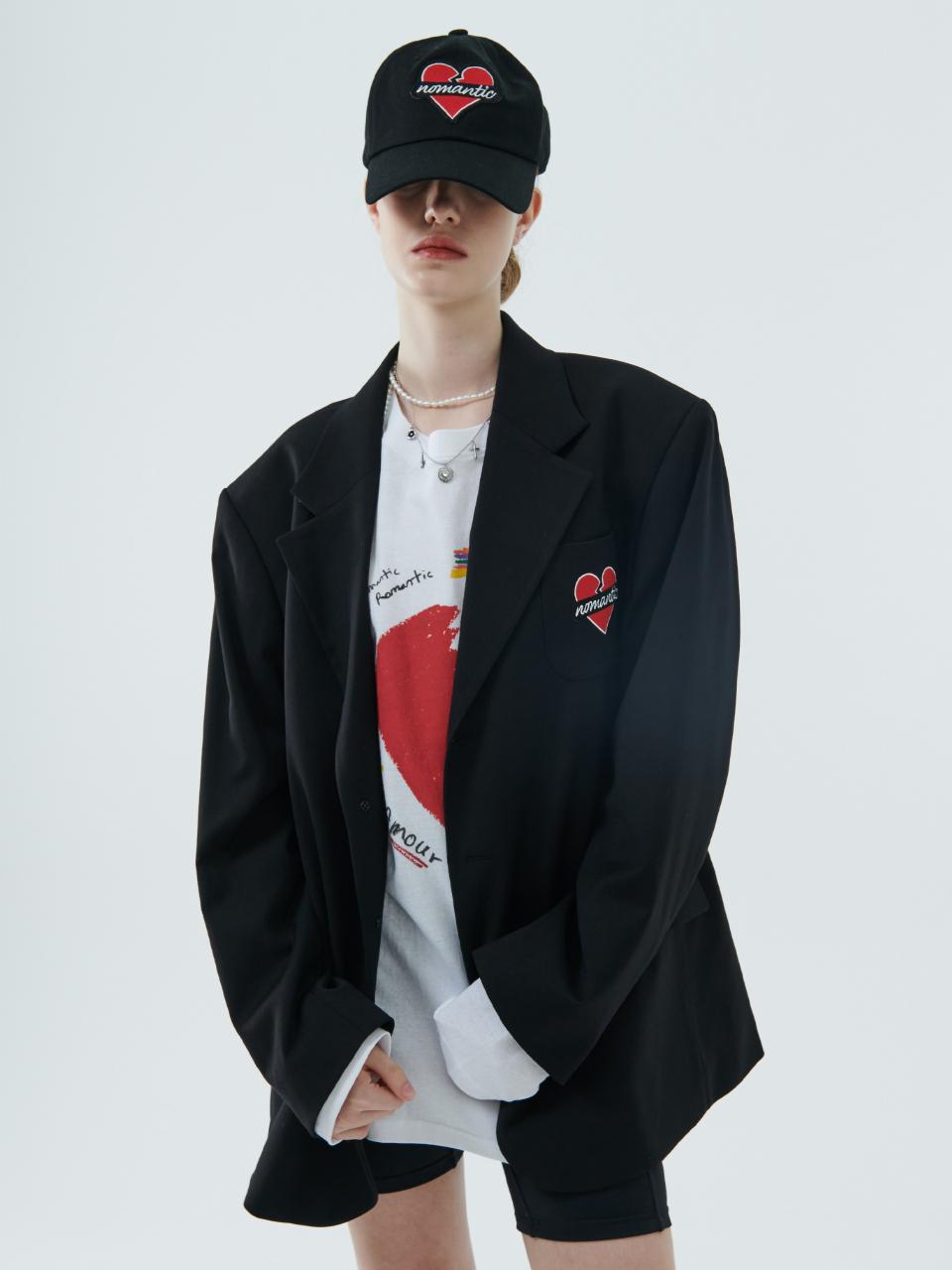 beyondcloset Logo 3-Button Preppy Wool Jacket [Black]