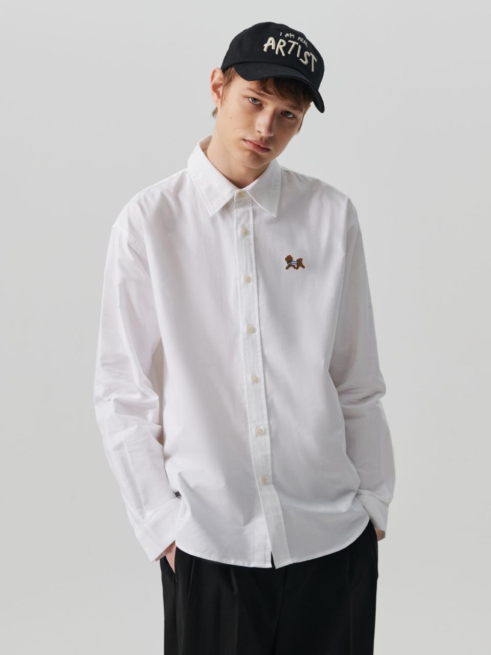 beyondcloset New Parisien Patch Classic Oxford Shirt [White]