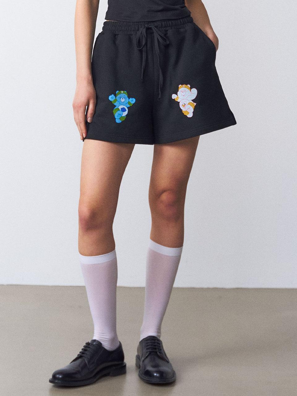 beyondcloset Run Together Care Bear Cotton Shorts_Black