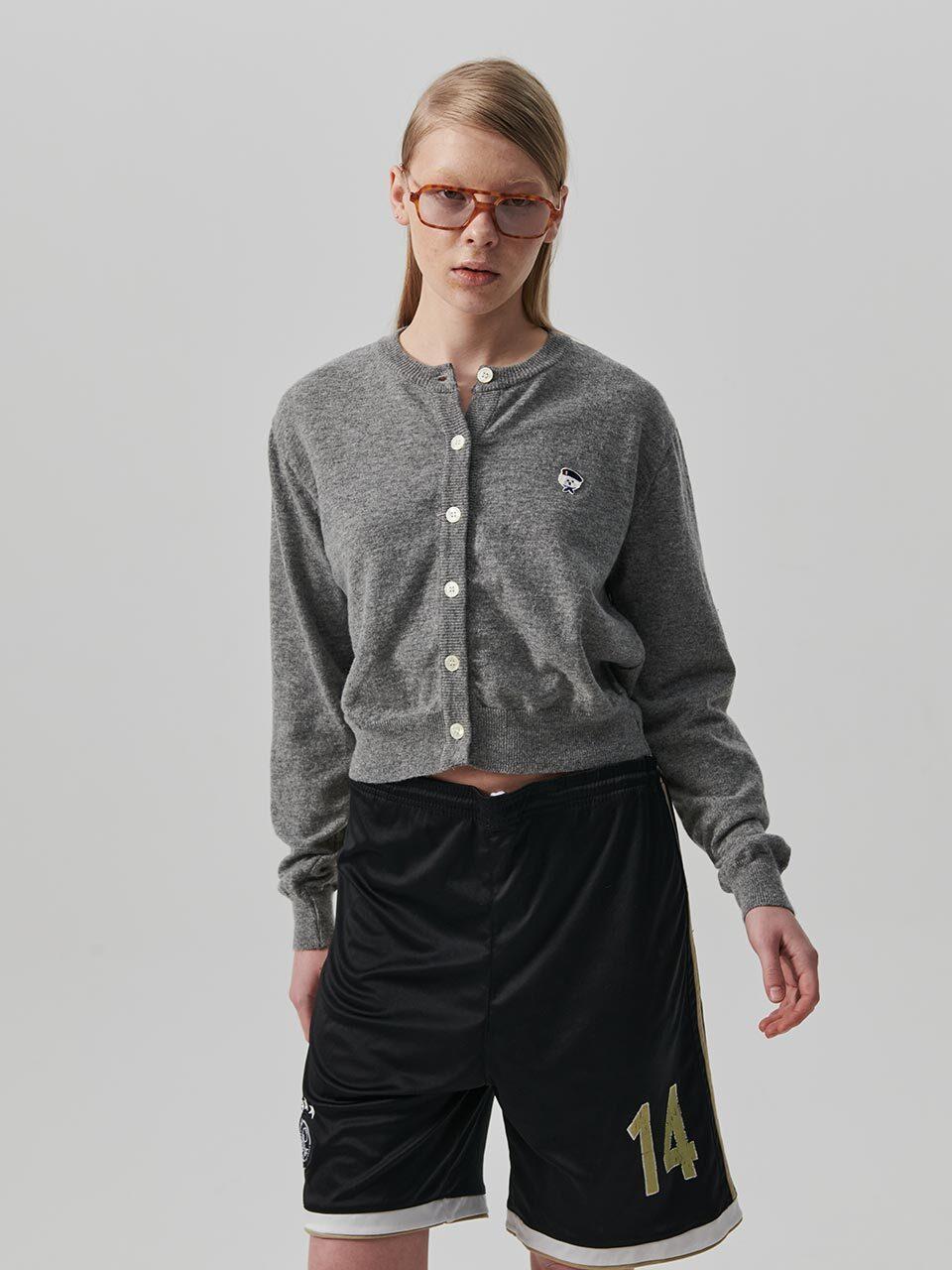 beyondcloset Signature Logo Cashmere Contemporary Fit Cardigan [Grey]