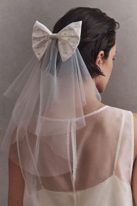 BHLDN Big Bow Mini Shoulder Veil
