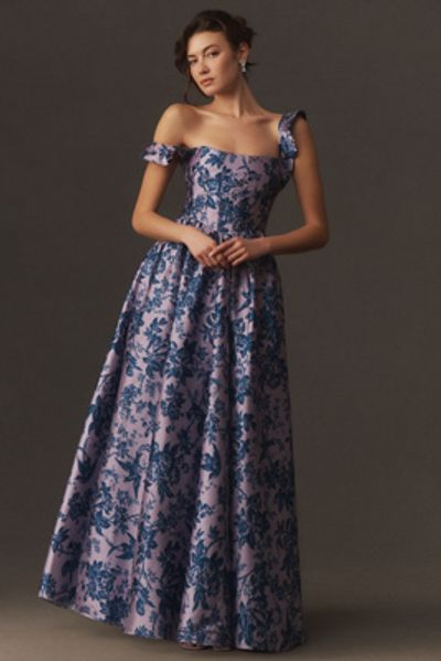 BHLDN - Bow-Detailed Square-Neck A-Line Maxi Dress BHLDN - Bow-Detailed Square-Neck A-Line Maxi Dress