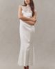 BHLDN Cap-Sleeve Lace Stretch Satin Maxi Dress - 1