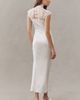 BHLDN Cap-Sleeve Lace Stretch Satin Maxi Dress - 3