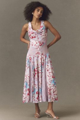 BHLDN Cowl-Neck Maxi Dress