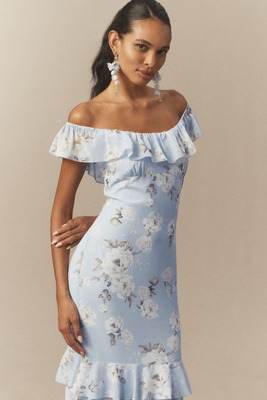 bhldn ruffle chiffon maxi dress BHLDN Ruffle Chiffon Maxi Dress