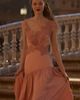 long flower dress with sleeves Blush Floral Maxi Dress with 3/4 Sleeves main image 1