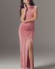 BHLDN Francesca High-Neck Stretch Velvet Maxi Dress - 1