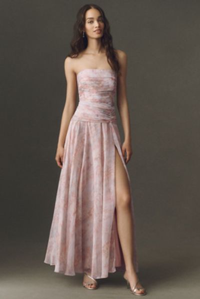 BHLDN Greta Strapless Chiffon Maxi Dress