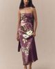 BHLDN Leah Strapless Satin Scarf Slip Midi Dress - 1