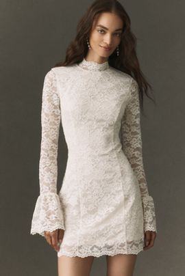 bhldn evelyn lace v-neck high-low midi dress BHLDN + Evelyn Lace V-Neck High-Low Midi Dress