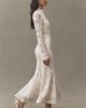 BHLDN Long-Sleeve Mock-Neck Stretch Lace Maxi Dress - 4