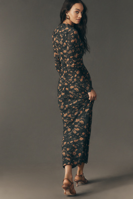 off-shoulder long-sleeve mesh midi dress bhldn BHLDN