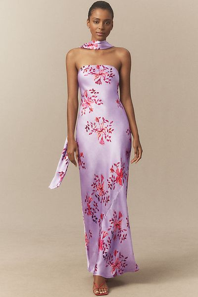 BHLDN Nesta Strapless Scarf Satin Slip Dress