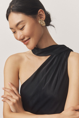 bhldn one-shoulder removable scarf midi dress One-Shoulder Scarf Maxi Dress