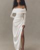BHLDN Off-Shoulder Mixed Mesh & Satin Wrap Maxi Dress - 1